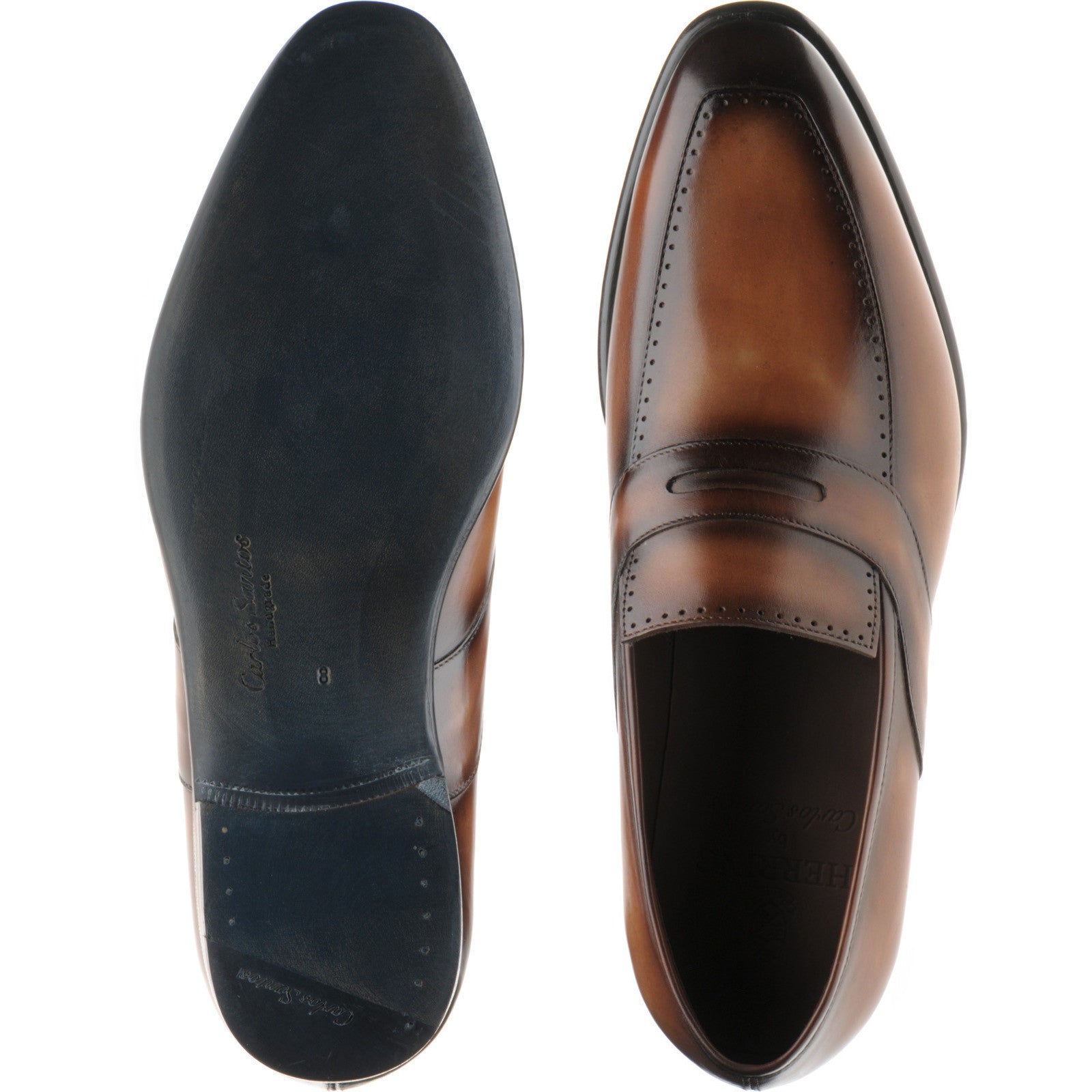 Product image for Herring Belmont mens loafers in chestnut calf