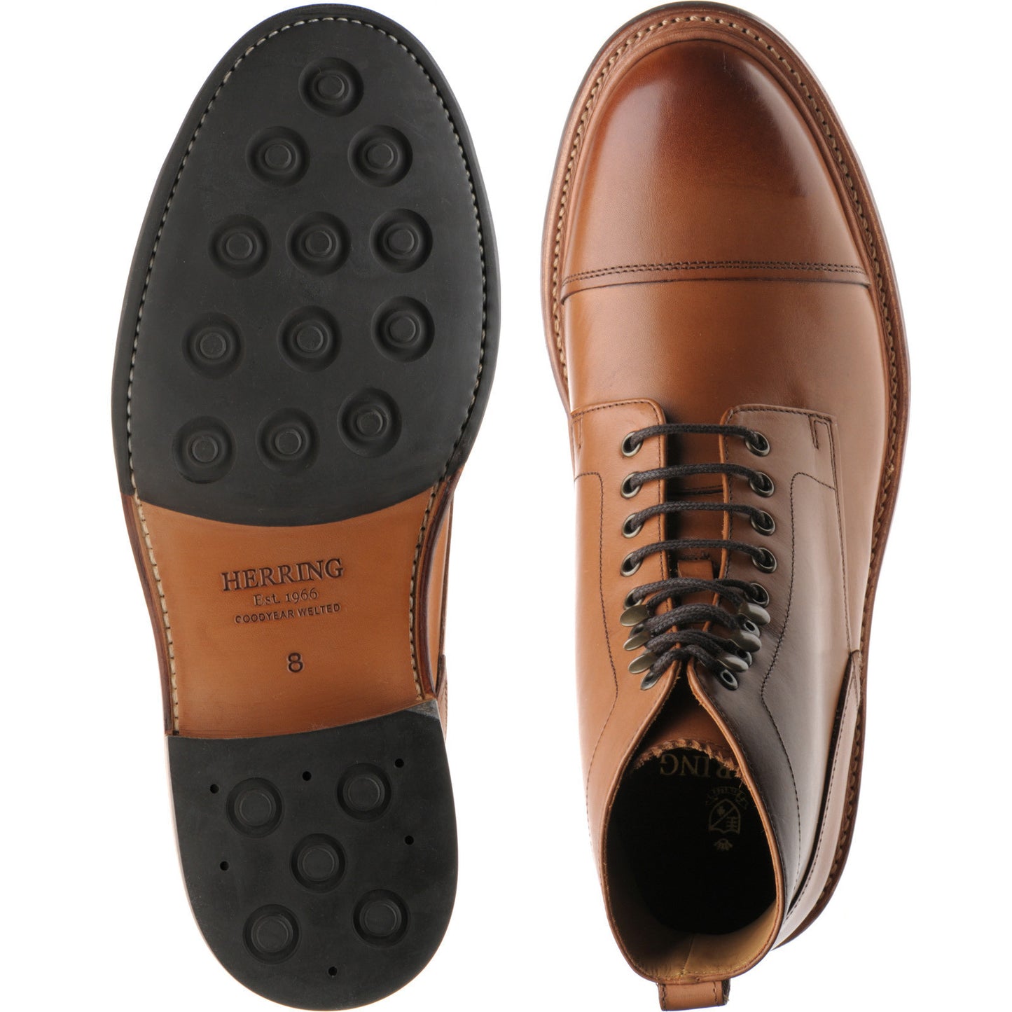 Product image for Herring Belstone mens hybrid-soled boots in tan calf (second)