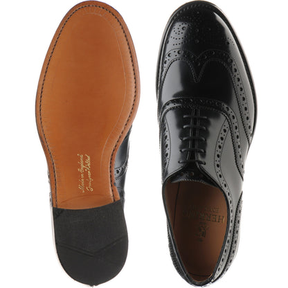 Product image for Herring Birchwood mens brogues in black polished