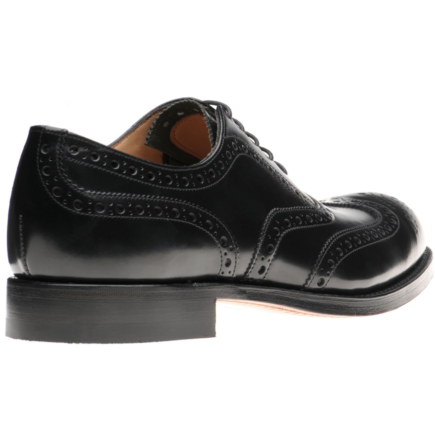 Product image for Herring Birchwood mens brogues in black polished