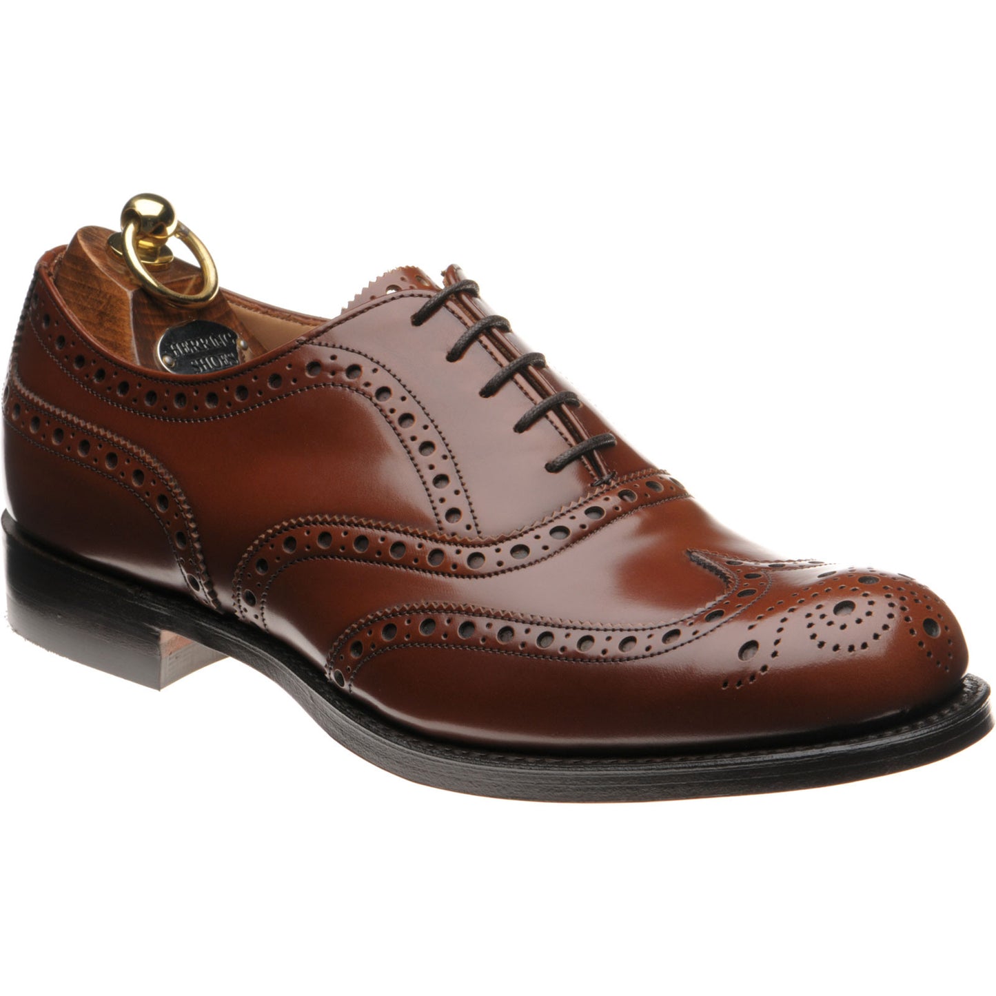 Product image for Herring Birchwood mens brogues in santalum brown polished
