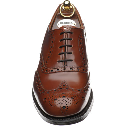 Product image for Herring Birchwood mens brogues in santalum brown polished