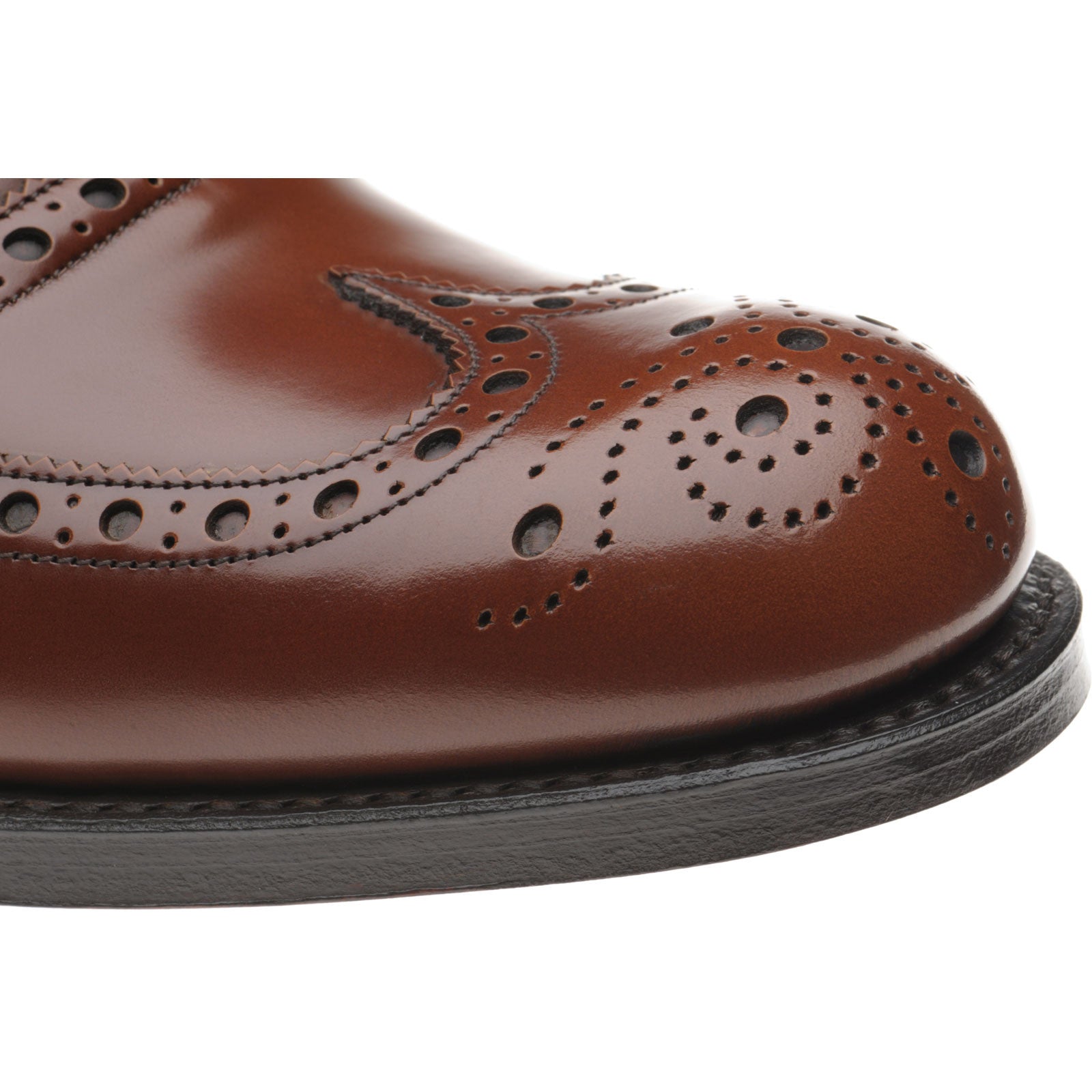 Product image for Herring Birchwood mens brogues in santalum brown polished