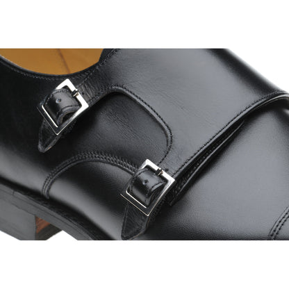 Product image for Herring Bishop mens rubber-soled double monk shoes in black calf (second)