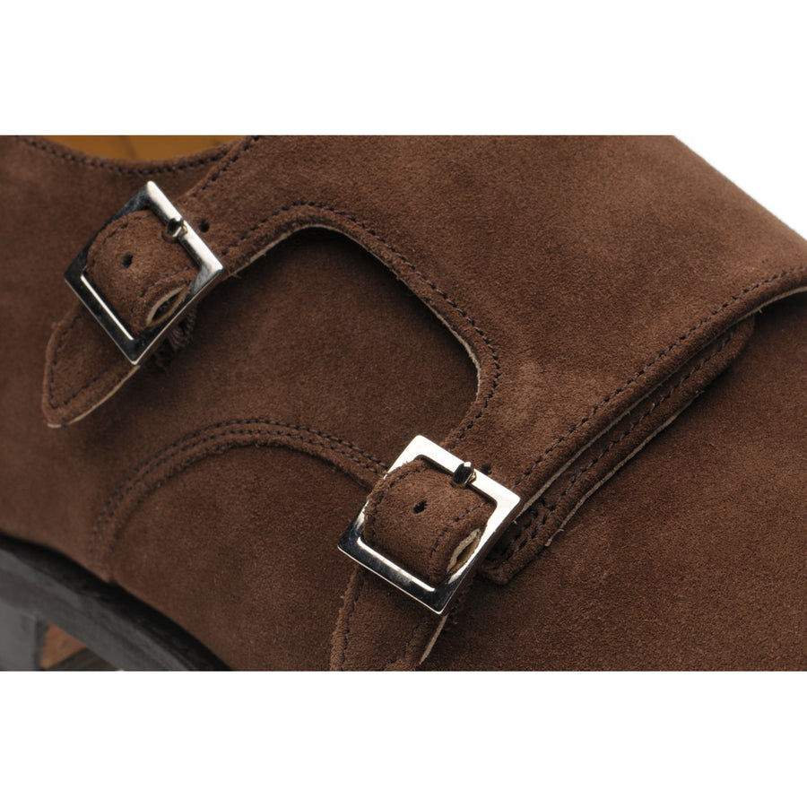 Product image for Herring Bishop mens rubber-soled double monk shoes in castagnia suede (second)