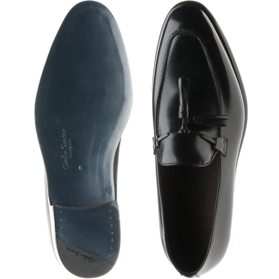 Product image for Herring Blackheath mens tasselled loafers in black calf (second)