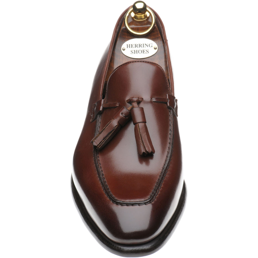 Product image for Herring Blackheath mens tasselled loafers in dark brown calf (second)