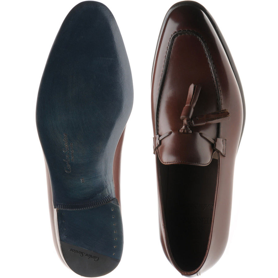 Product image for Herring Blackheath mens tasselled loafers in dark brown calf (second)