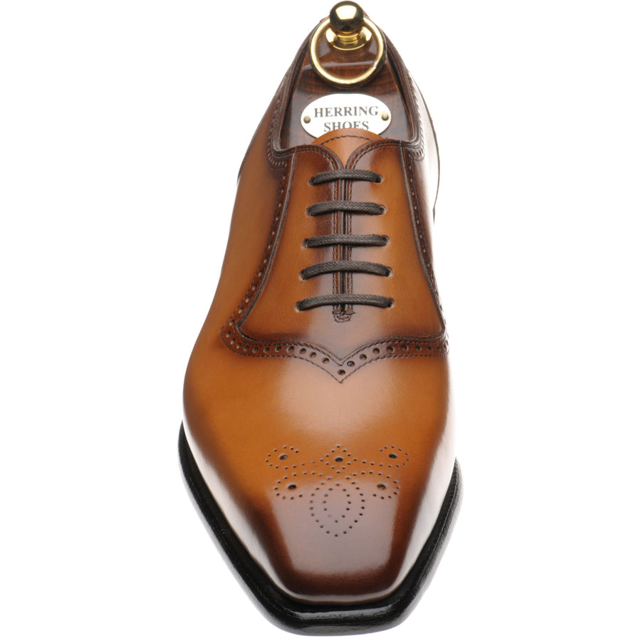 Product image for Herring Bournwell mens brogues in brown calf