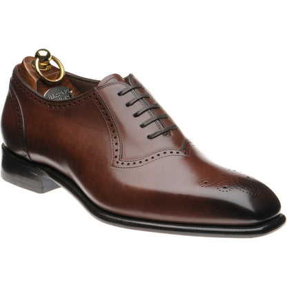 Product image for Herring Bournwell mens brogues in dark brown calf