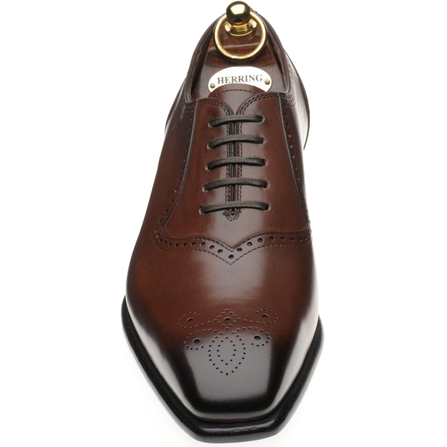 Product image for Herring Bournwell mens brogues in dark brown calf