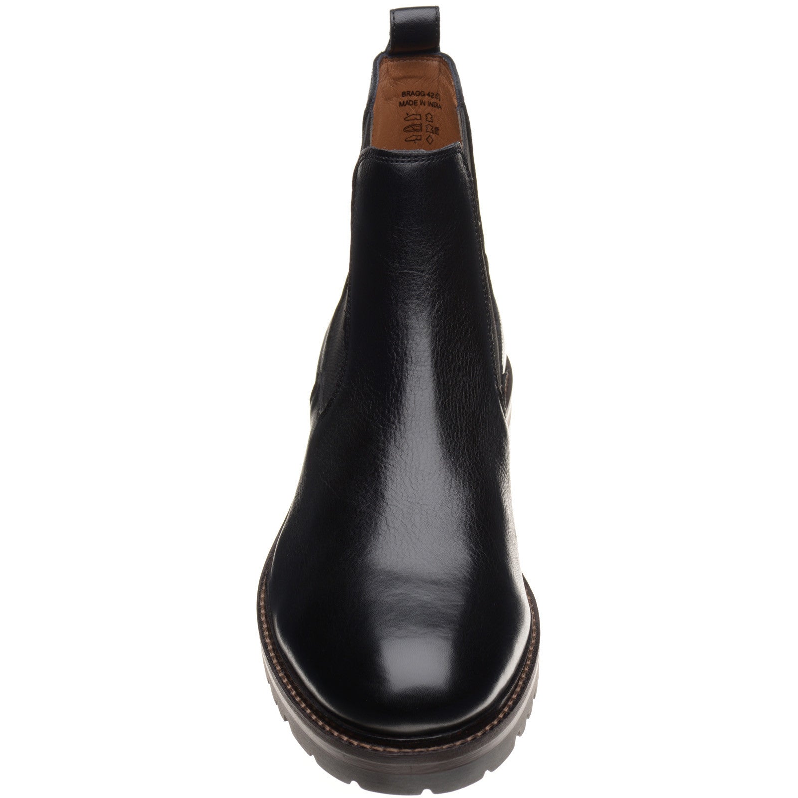 Product image for Herring Bragg mens rubber-soled Chelsea boots in black grain (second)