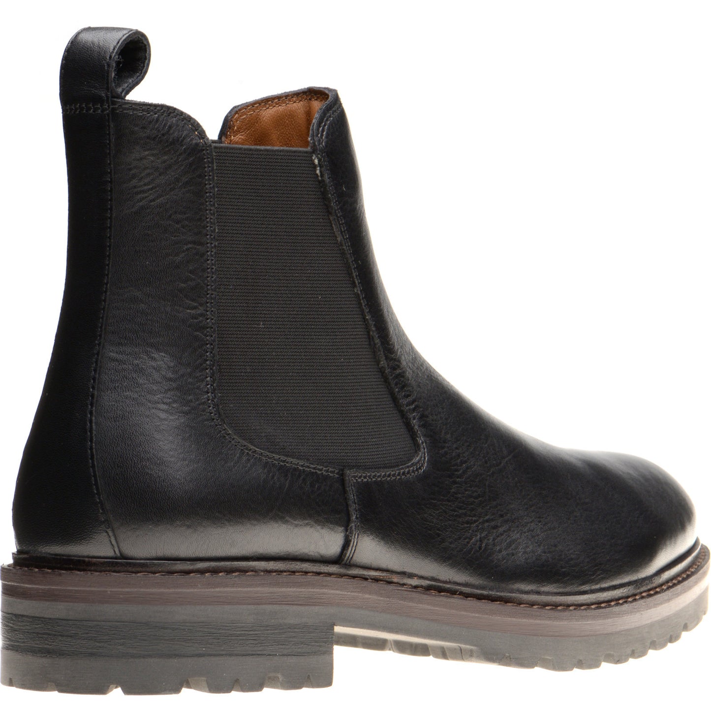Product image for Herring Bragg mens rubber-soled Chelsea boots in black grain (second)
