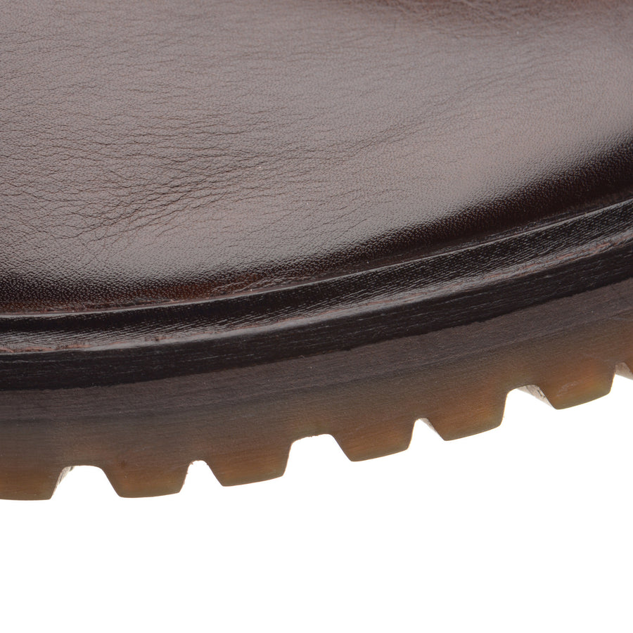 Product image for Herring Bragg mens rubber-soled Chelsea boots in brown grain