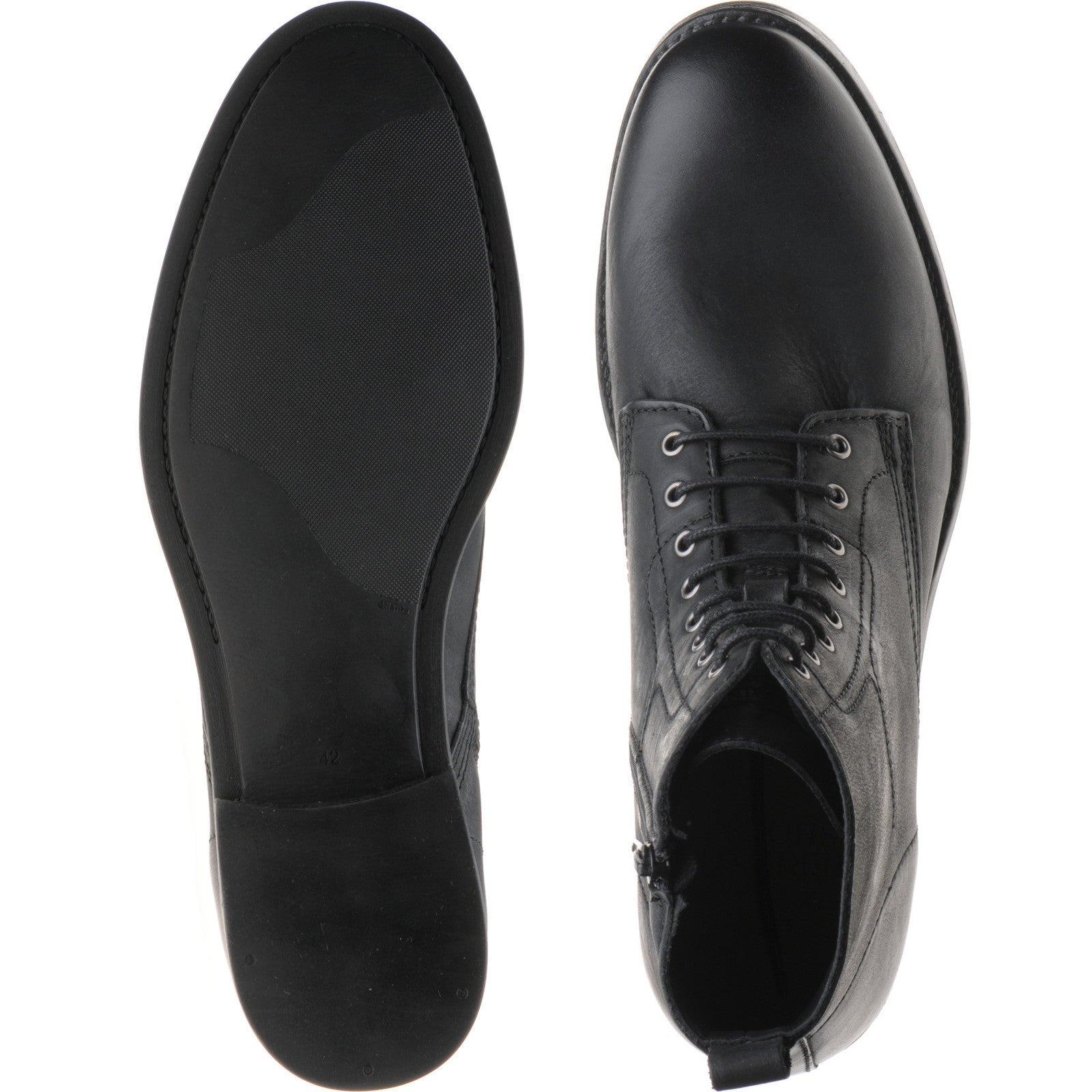 Product image for Herring Bridges mens rubber-soled boots in black waxy calf (second)