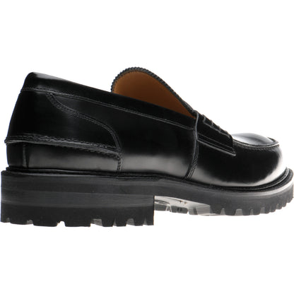 Product image for Herring Brighton II mens rubber-soled loafers in black polished (second)