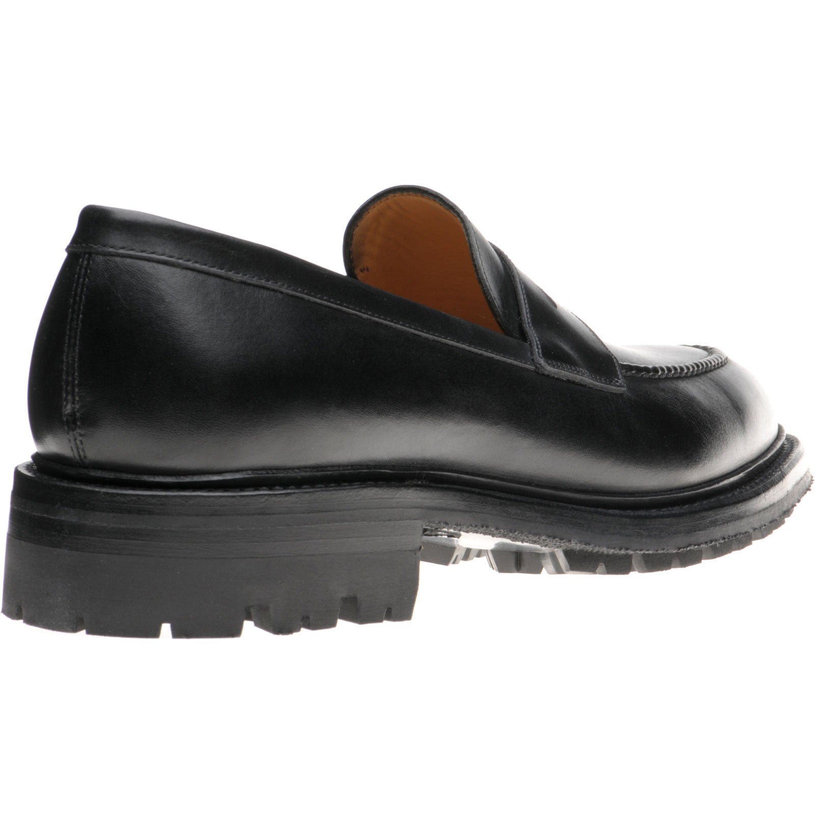 Product image for Herring Brighton mens rubber-soled loafers in black calf