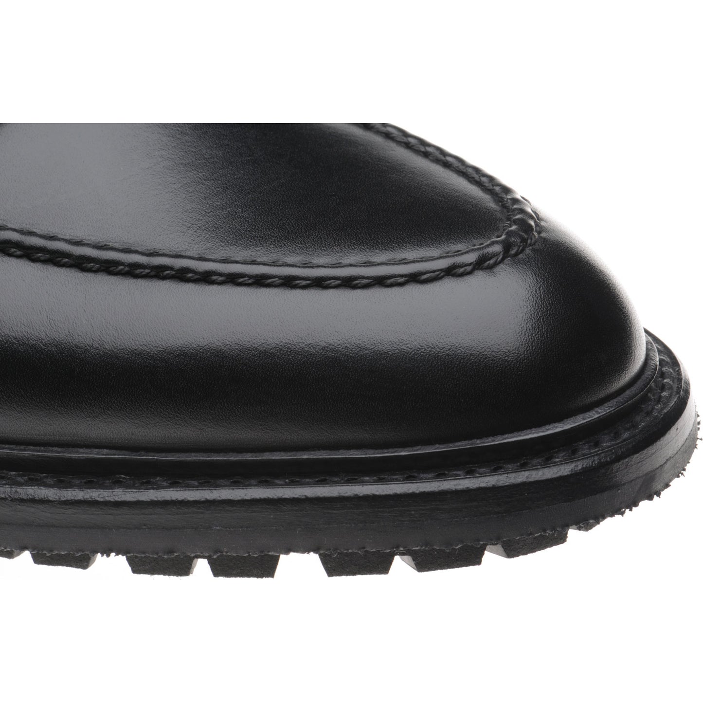 Product image for Herring Brighton mens rubber-soled loafers in black calf