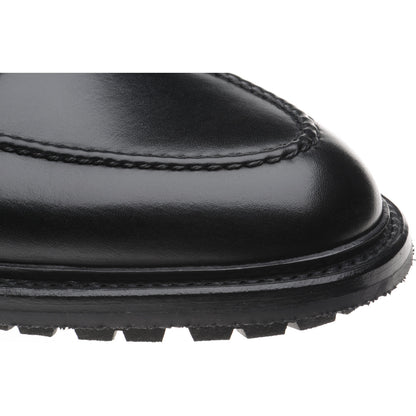 Product image for Herring Brighton mens rubber-soled loafers in black calf