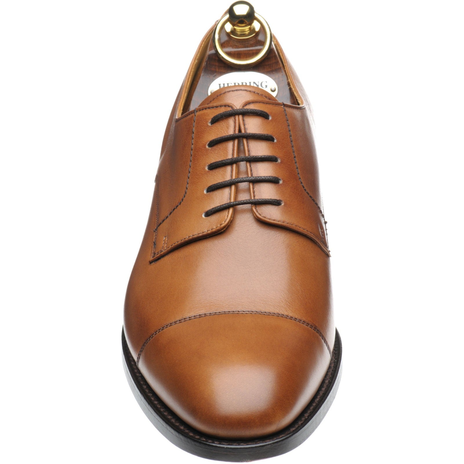 Product image for Herring Burlington mens Derby shoes in conker calf