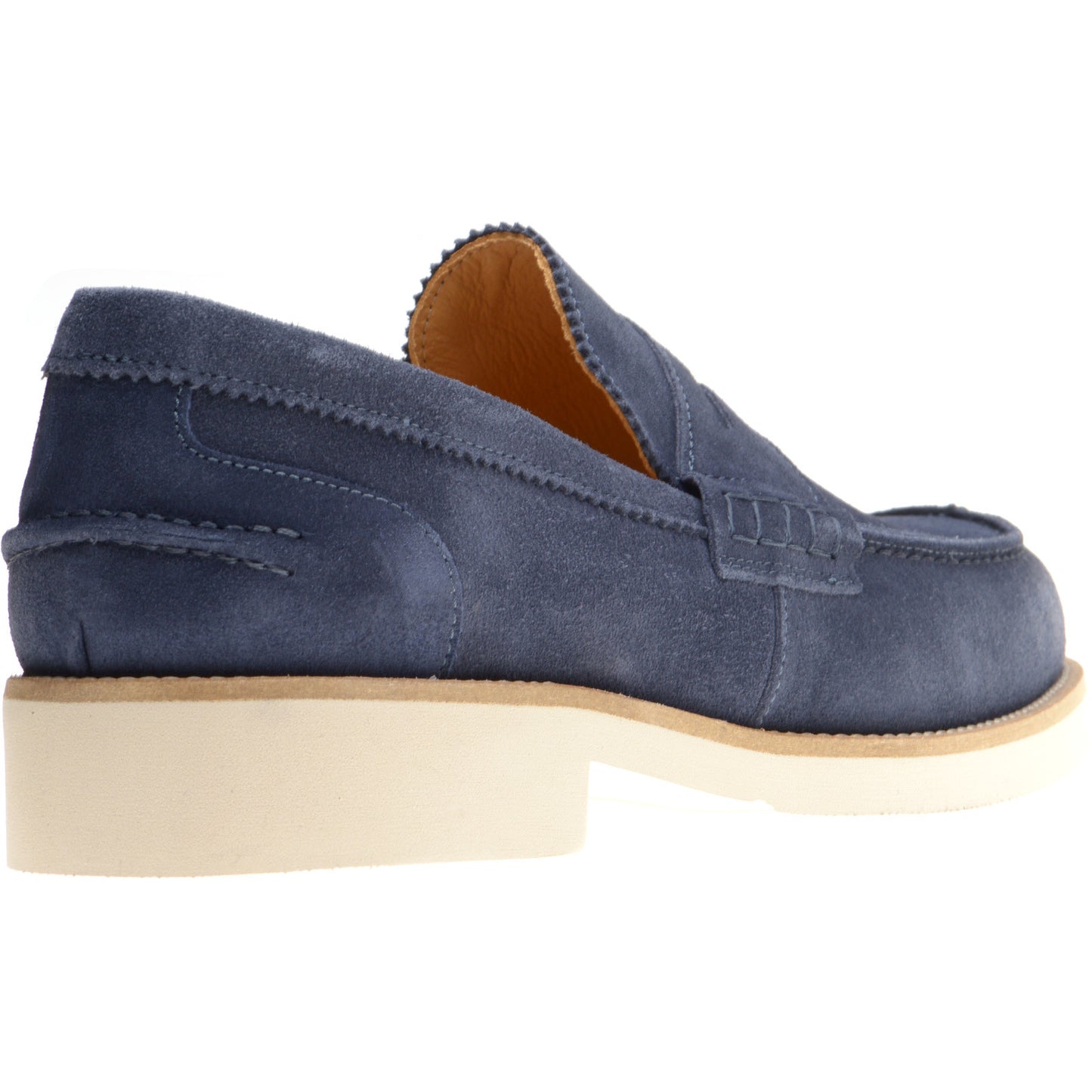 Product image for Herring Burrow mens rubber-soled loafers in blue suede