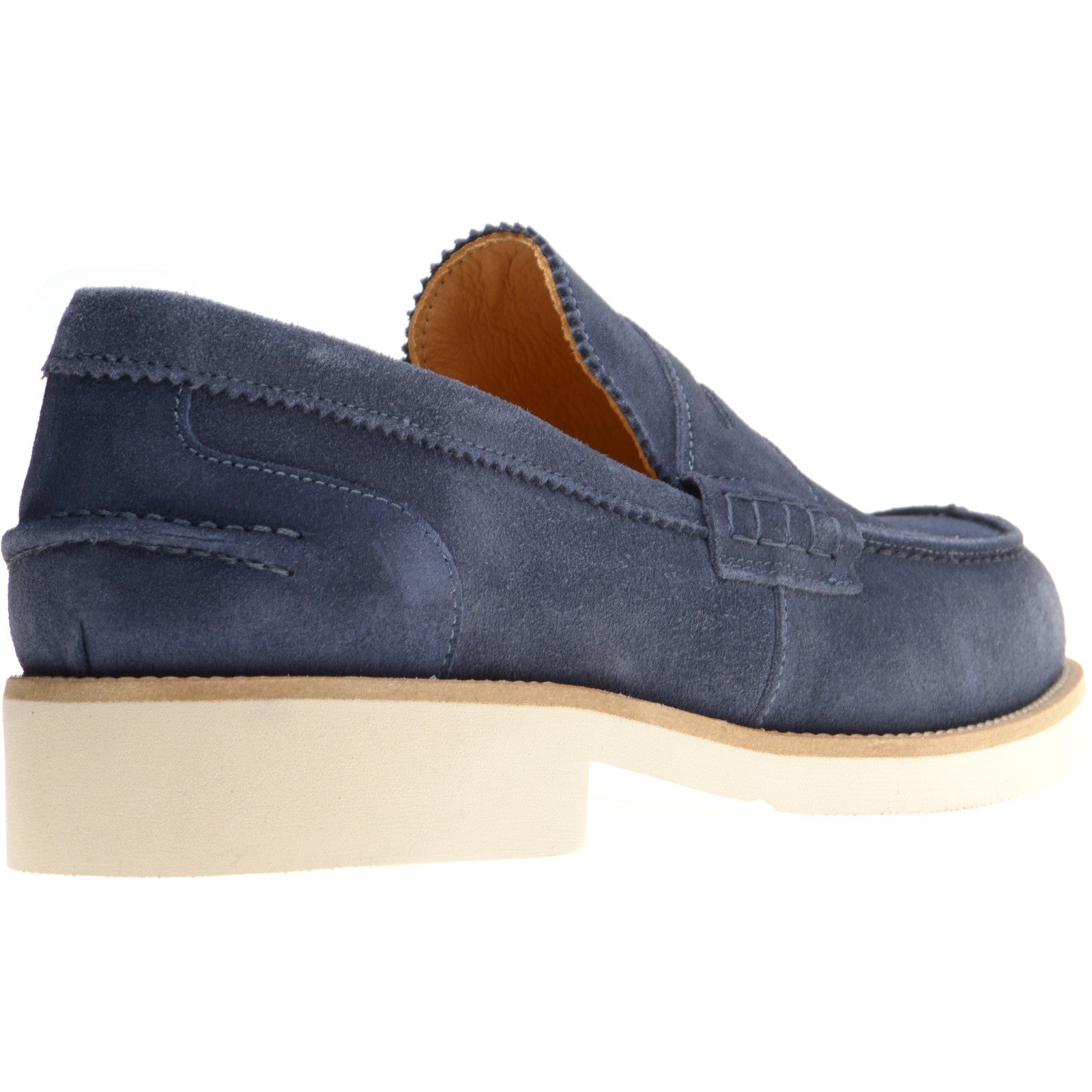 Product image for Herring Burrow mens rubber-soled loafers in blue suede