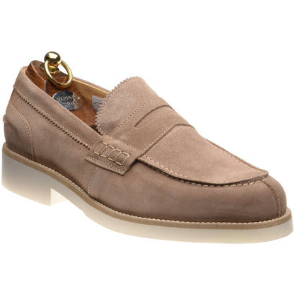 Product image for Herring Burrow mens rubber-soled loafers in taupe suede