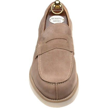 Product image for Herring Burrow mens rubber-soled loafers in taupe suede
