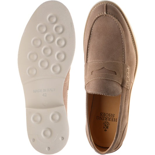 Product image for Herring Burrow mens rubber-soled loafers in taupe suede