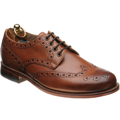 Product image for Herring Bushwick mens brogues in dark tan calf