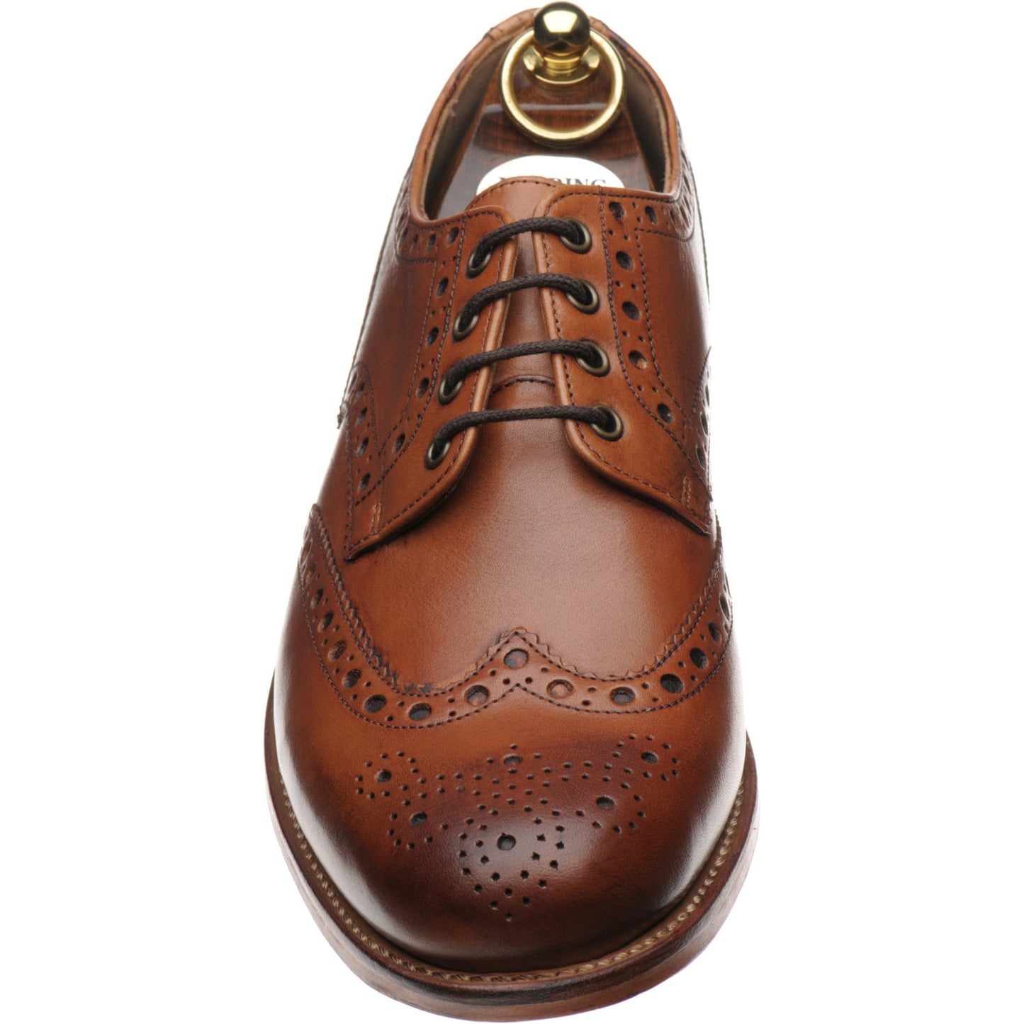Product image for Herring Bushwick mens brogues in dark tan calf
