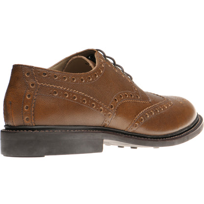 Product image for Herring Bushwick Rubber mens rubber-soled brogues in brown pin grain
