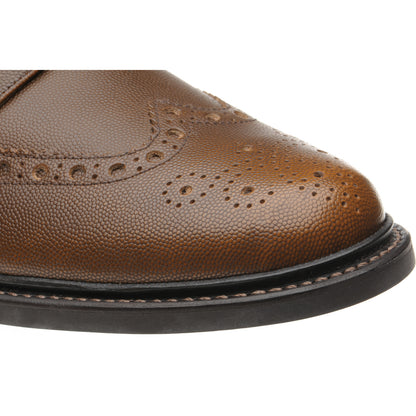 Product image for Herring Bushwick Rubber mens rubber-soled brogues in brown pin grain