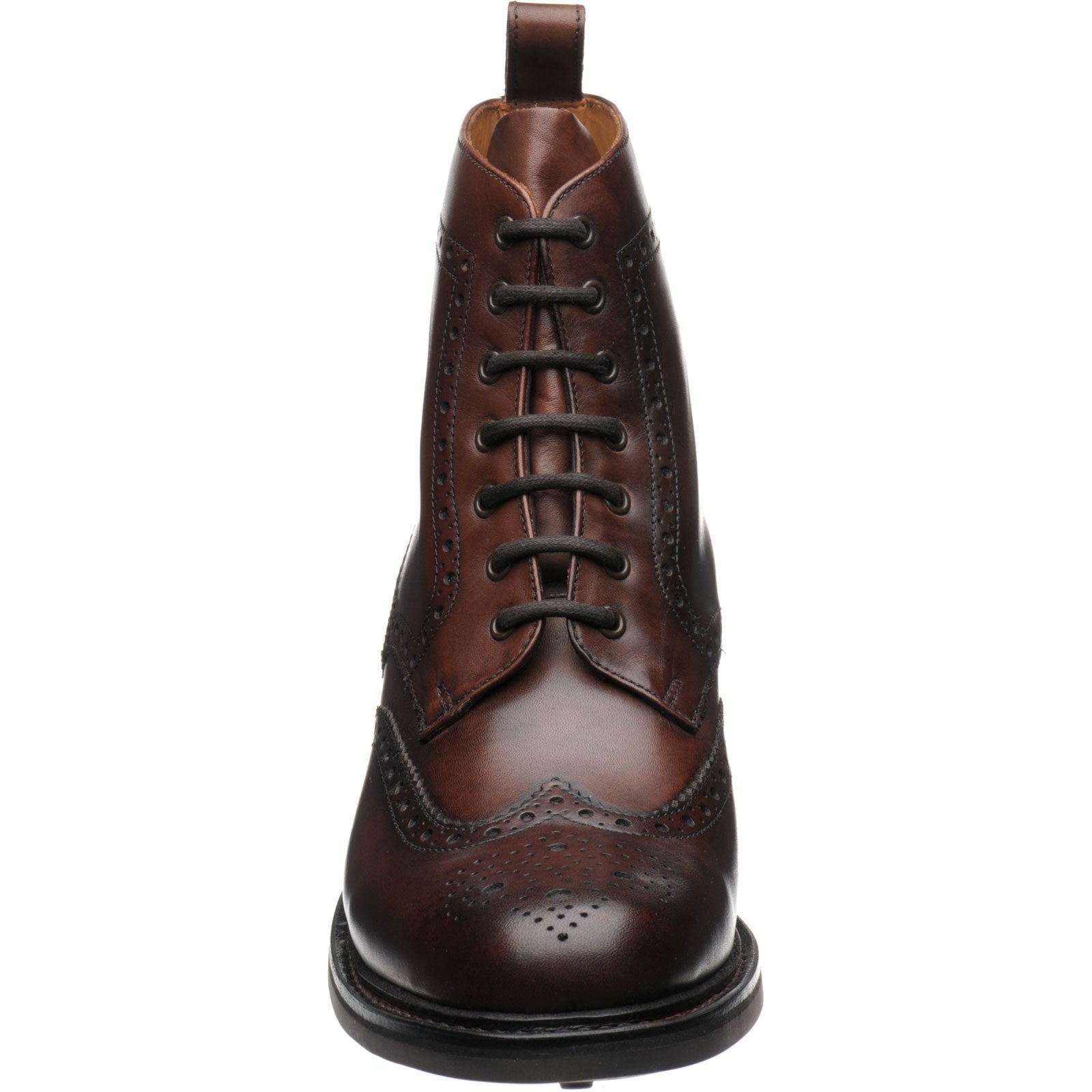 Product image for Herring Buxton (Rubber) mens rubber-soled brogue boots in brown calf (second)