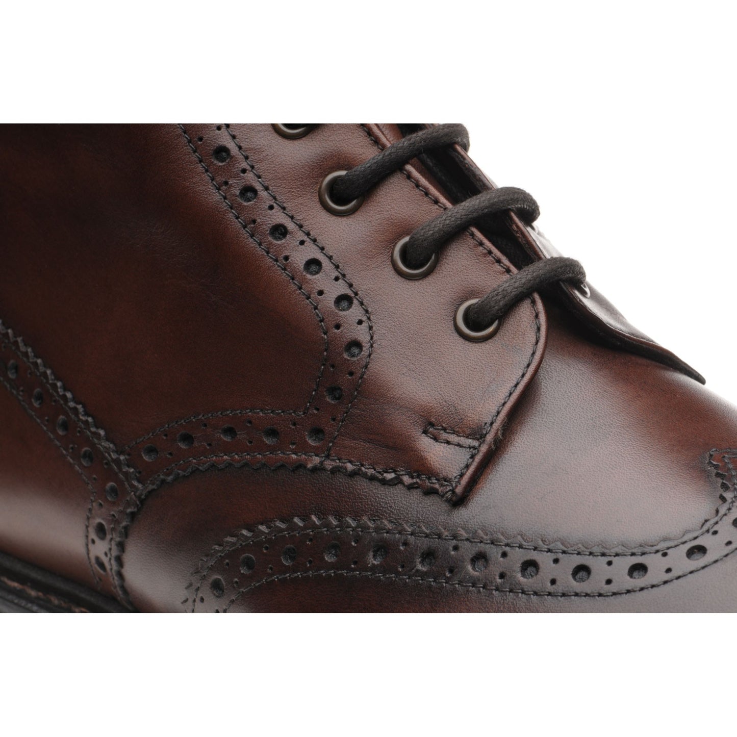 Product image for Herring Buxton (Rubber) mens rubber-soled brogue boots in brown calf (second)