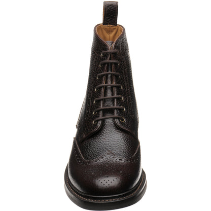 Product image for Herring Buxton (Rubber) mens rubber-soled brogue boots in brown heavy grain (second)