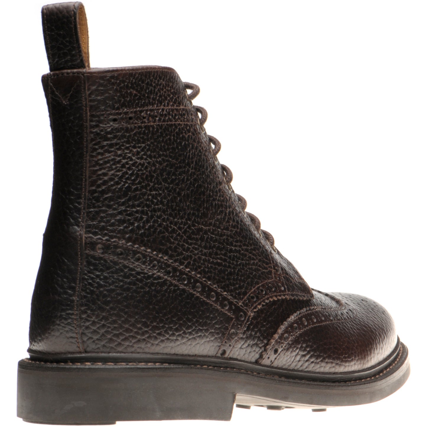Product image for Herring Buxton (Rubber) mens rubber-soled brogue boots in brown heavy grain (second)