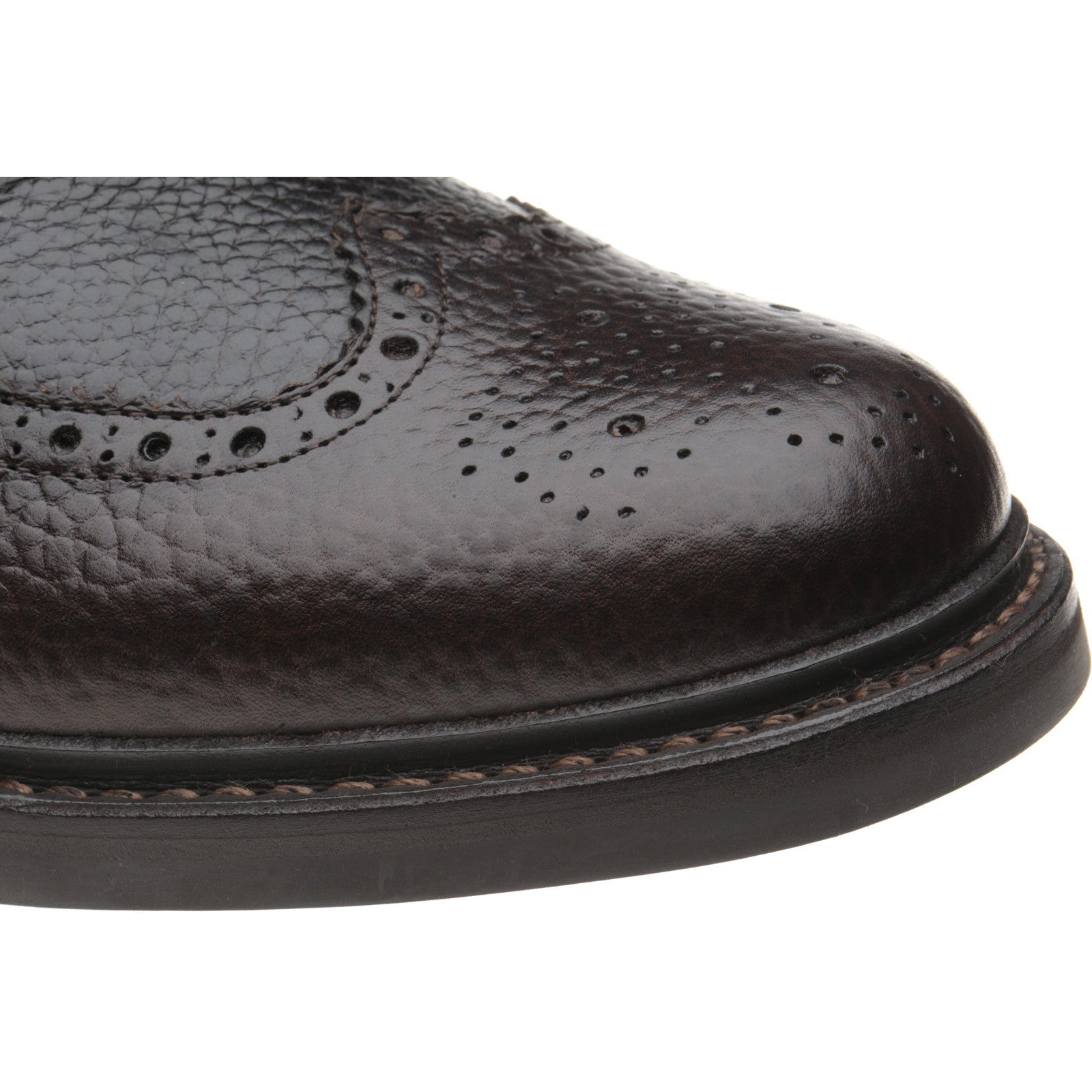 Product image for Herring Buxton (Rubber) mens rubber-soled brogue boots in brown heavy grain (second)