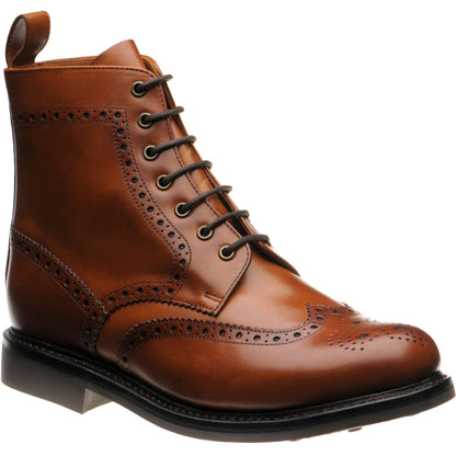 Product image for Herring Buxton (Rubber) mens rubber-soled brogue boots in tan calf (second)