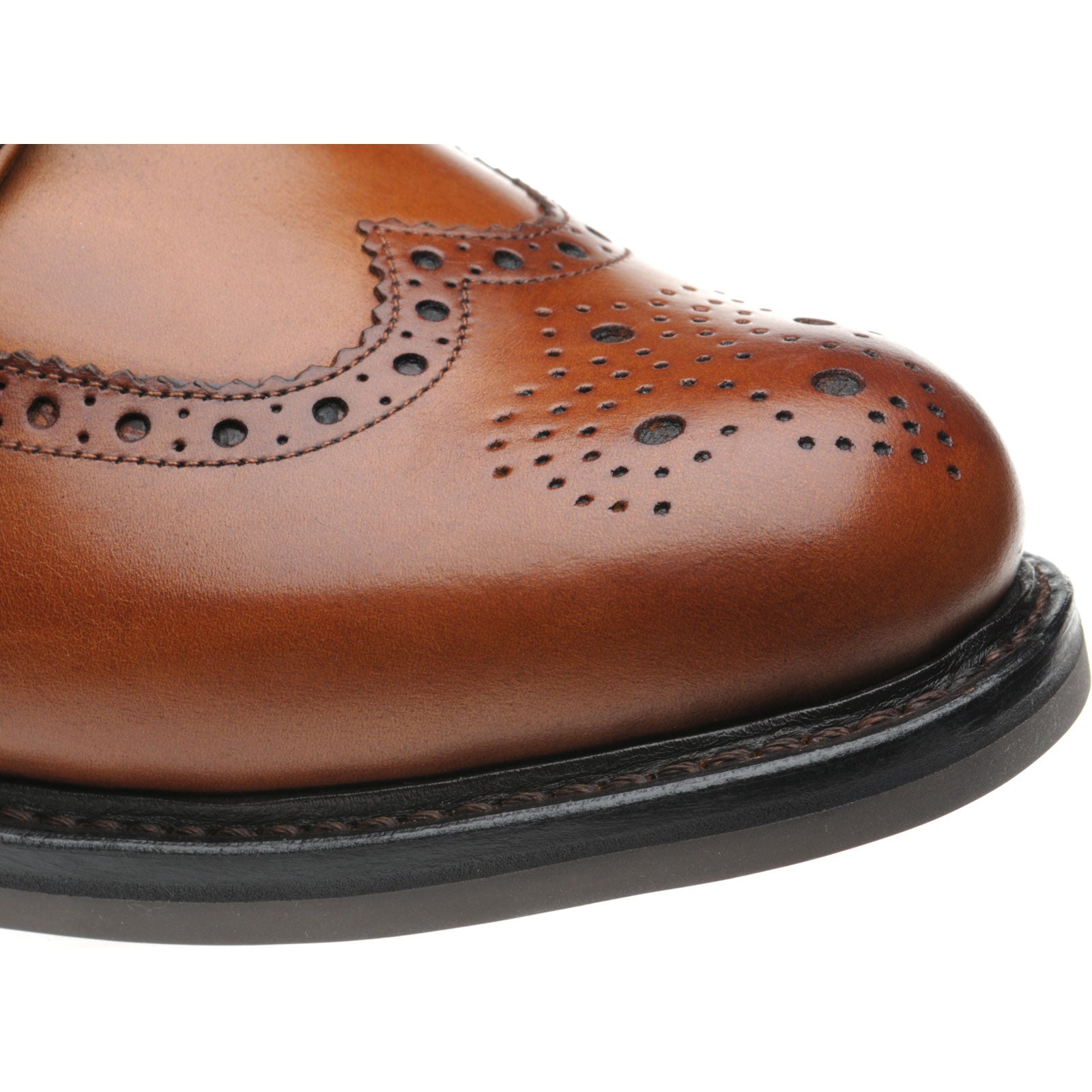 Product image for Herring Buxton (Rubber) mens rubber-soled brogue boots in tan calf (second)