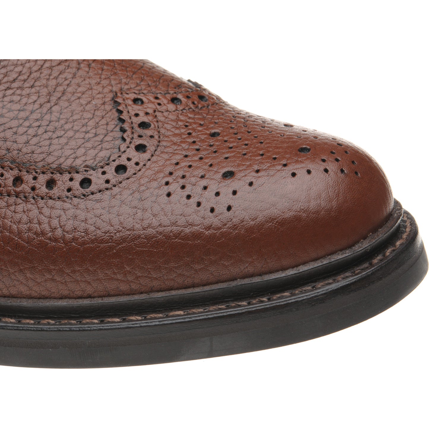 Product image for Herring Buxton (Rubber) mens rubber-soled brogue boots in tan heavy grain