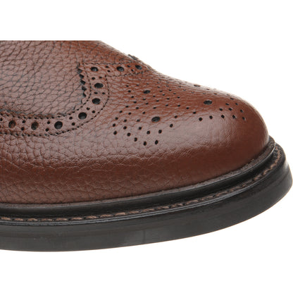 Product image for Herring Buxton (Rubber) mens rubber-soled brogue boots in tan heavy grain