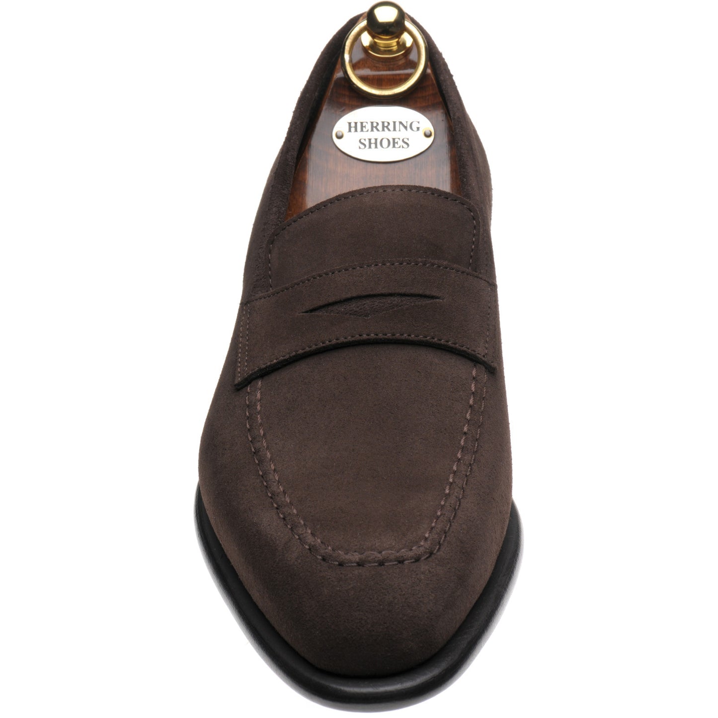 Product image for Herring Cadogan mens loafers in dark brown suede