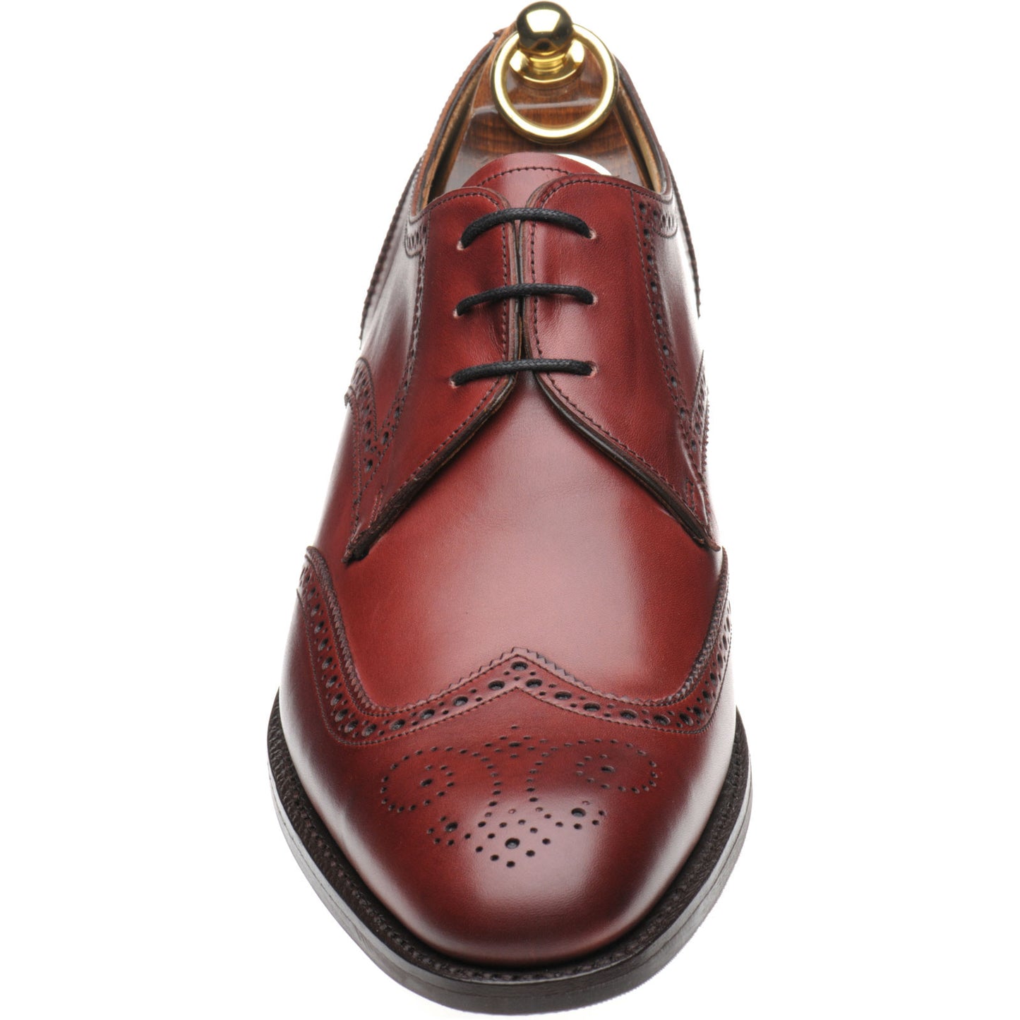 Product image for Herring Calne mens rubber-soled brogues in cherry calf