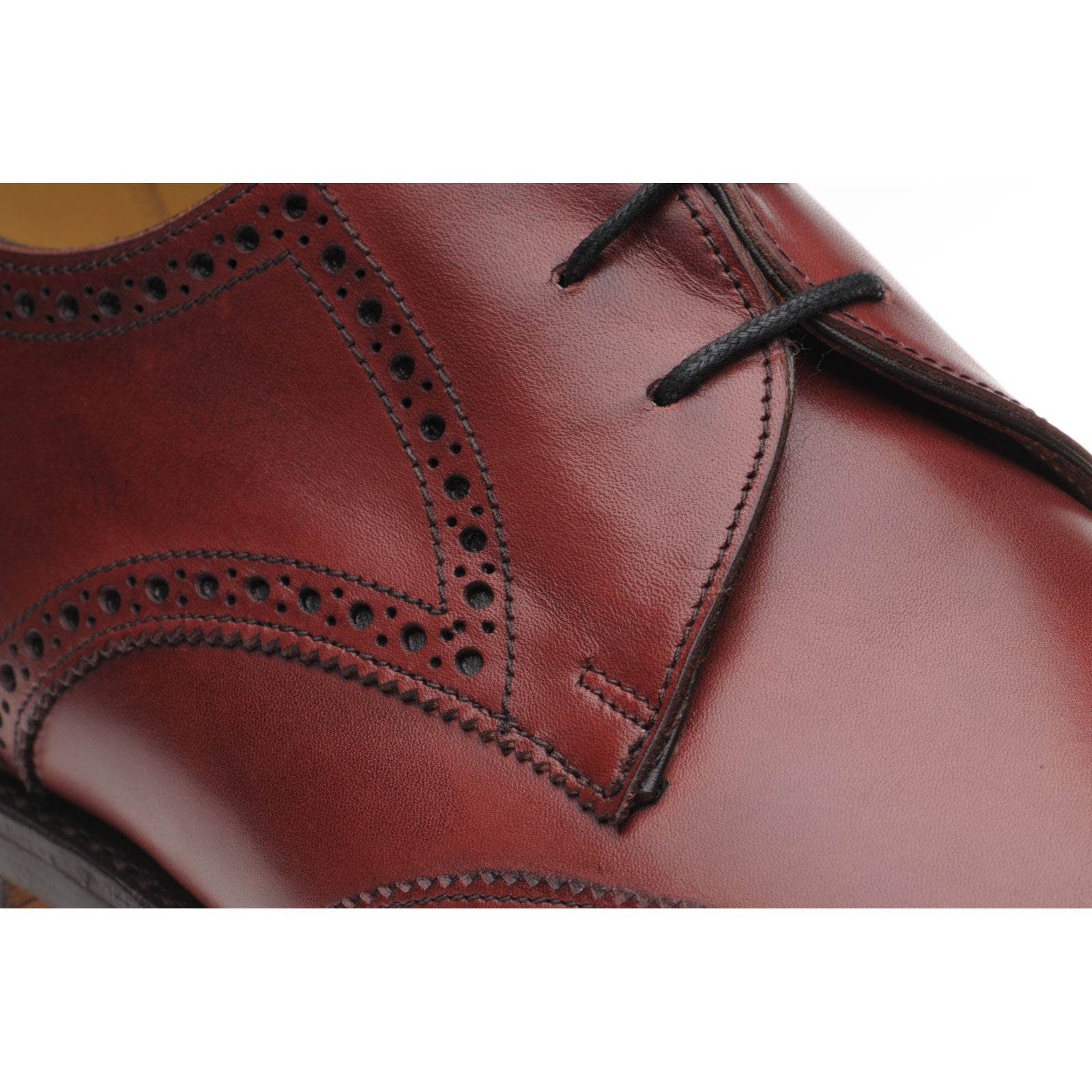 Product image for Herring Calne mens rubber-soled brogues in cherry calf