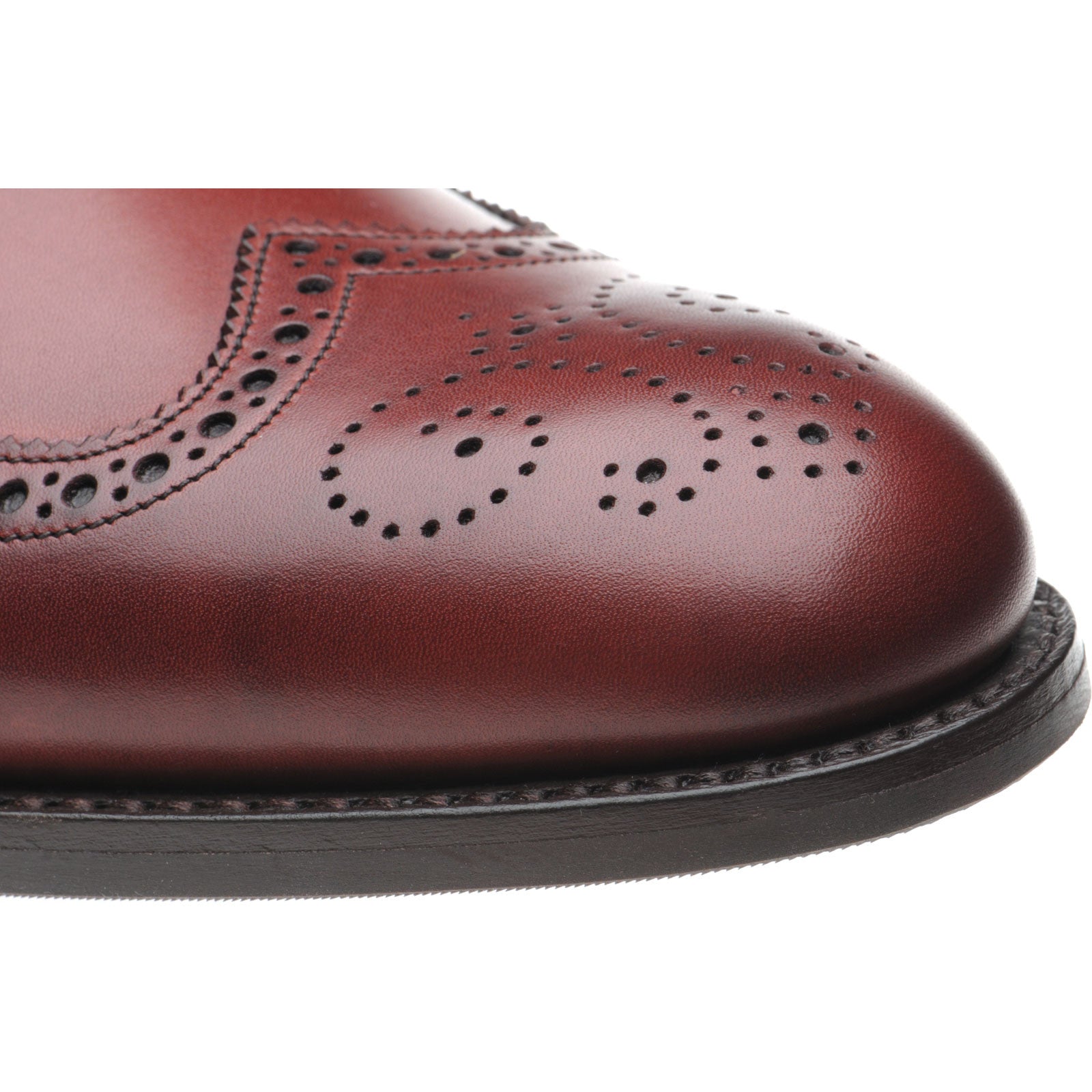 Product image for Herring Calne mens rubber-soled brogues in cherry calf