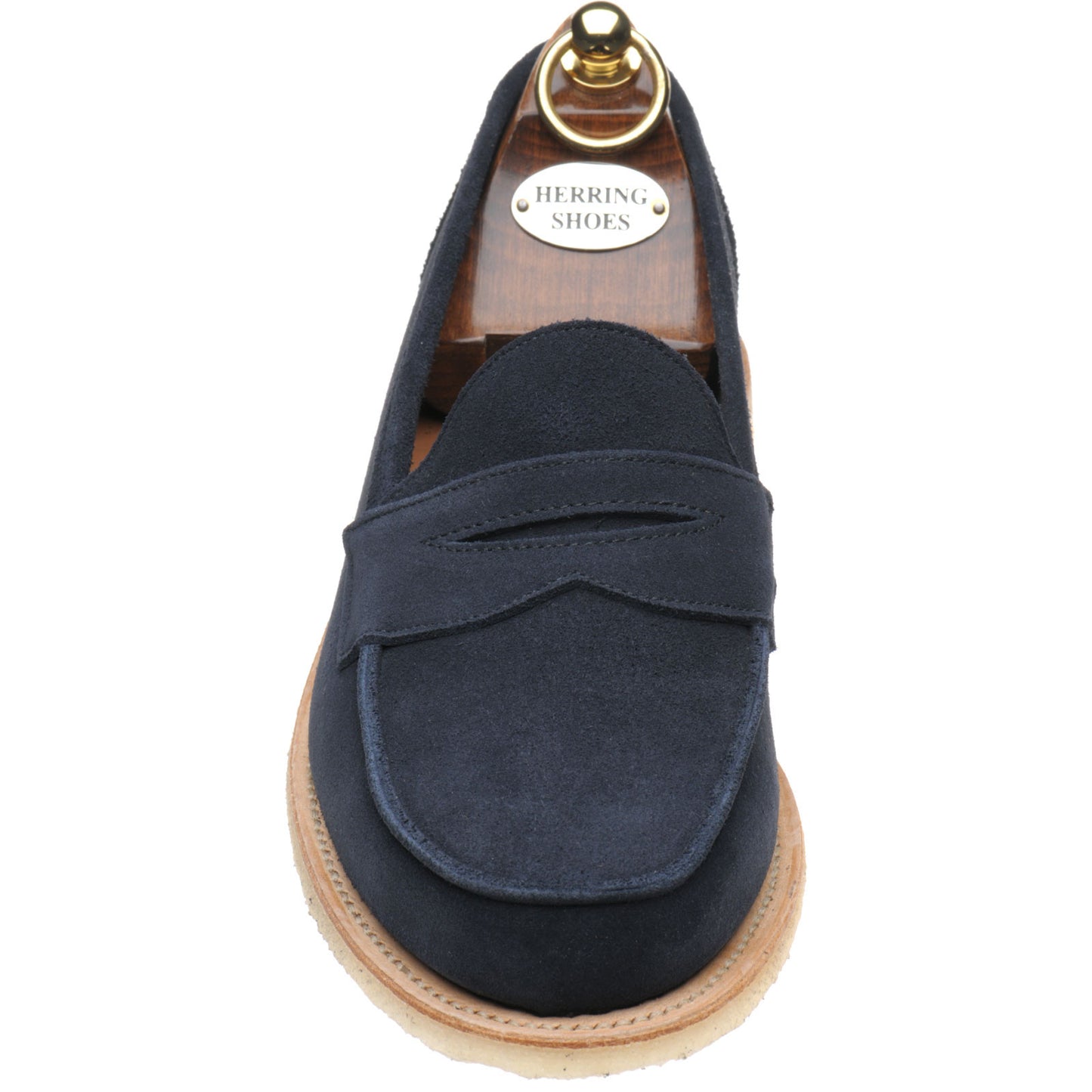 Product image for Herring Cannes mens rubber-soled loafers in navy suede