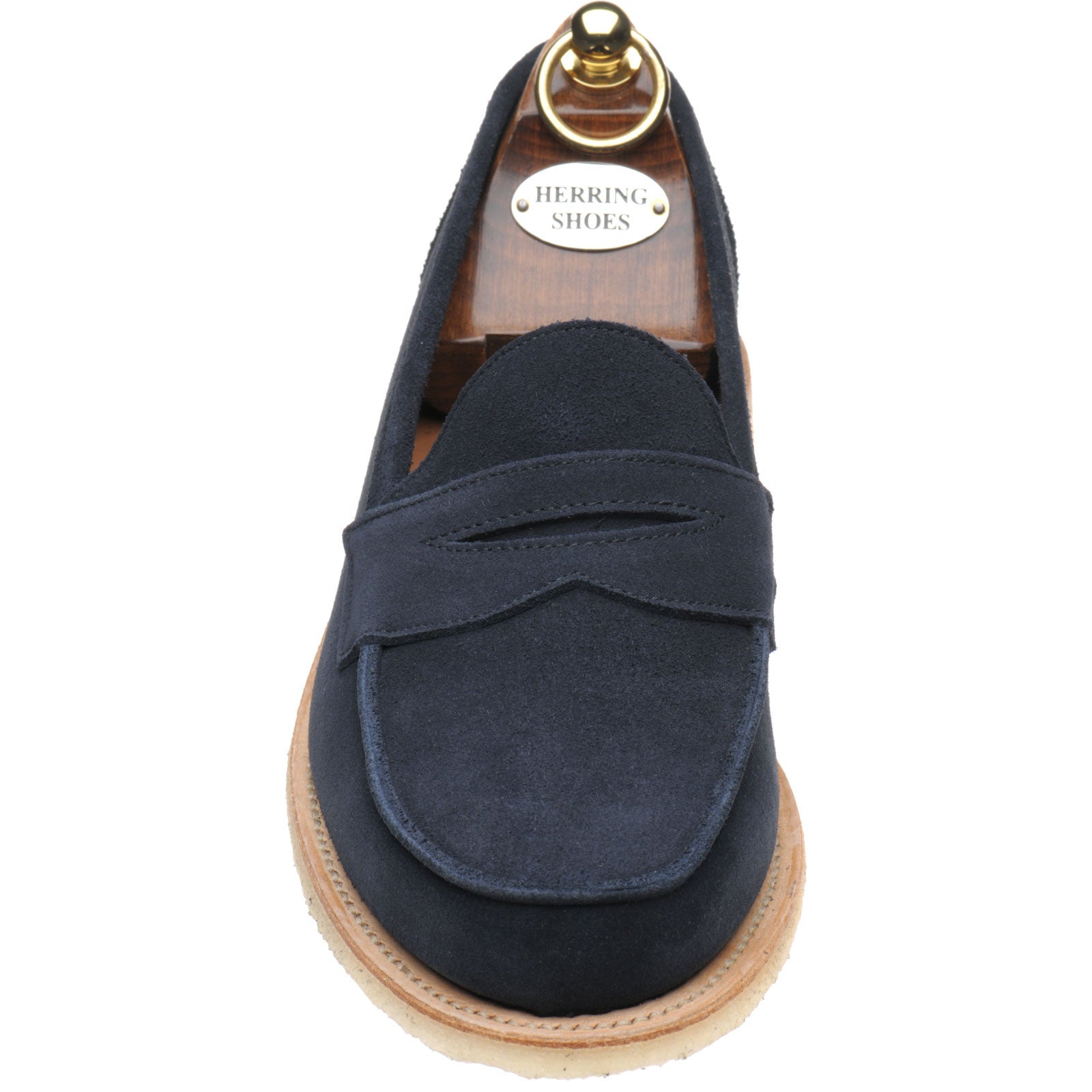 Product image for Herring Cannes mens rubber-soled loafers in navy suede