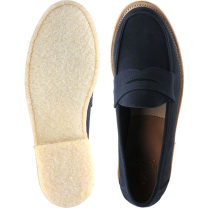 Product image for Herring Cannes mens rubber-soled loafers in navy suede