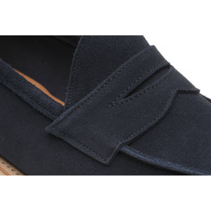 Product image for Herring Cannes mens rubber-soled loafers in navy suede